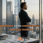 Hombre directivo en oficina moderna representando liderazgo adaptable en entorno empresarial cambiante en el que el coaching empresarial en Málaga puede ayudar